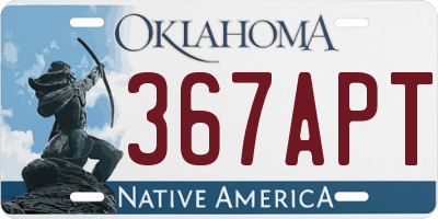 OK license plate 367APT