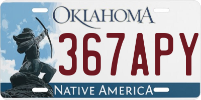 OK license plate 367APY