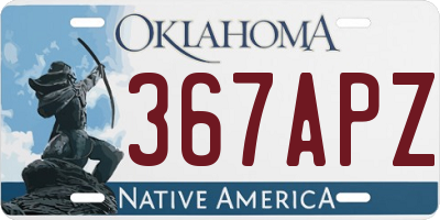 OK license plate 367APZ