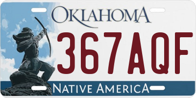 OK license plate 367AQF