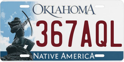 OK license plate 367AQL