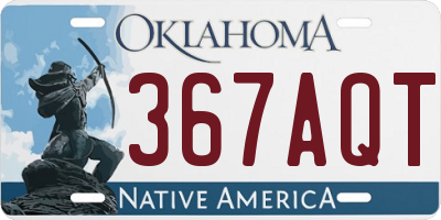 OK license plate 367AQT