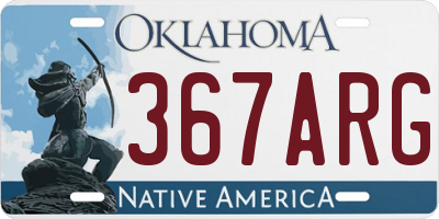 OK license plate 367ARG