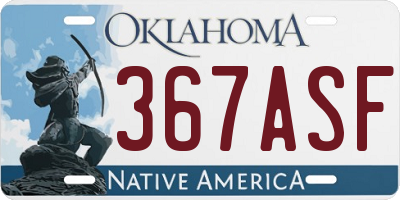 OK license plate 367ASF