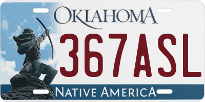 OK license plate 367ASL