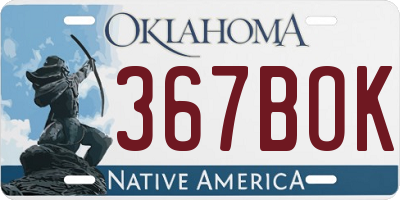 OK license plate 367BOK