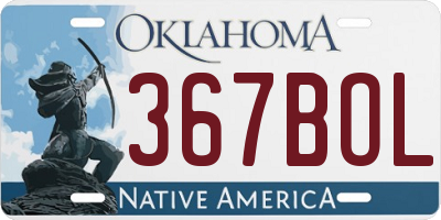 OK license plate 367BOL