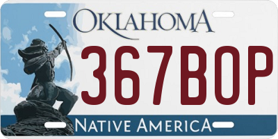 OK license plate 367BOP