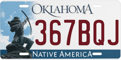 OK license plate 367BQJ