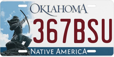 OK license plate 367BSU