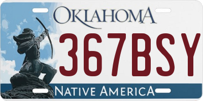OK license plate 367BSY