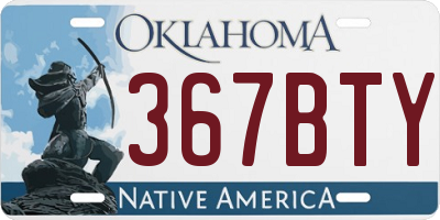 OK license plate 367BTY