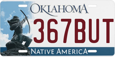 OK license plate 367BUT