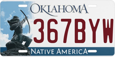 OK license plate 367BYW