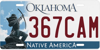 OK license plate 367CAM