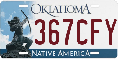 OK license plate 367CFY
