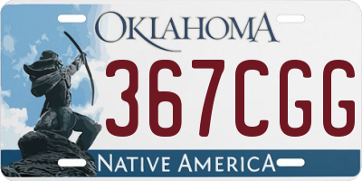 OK license plate 367CGG