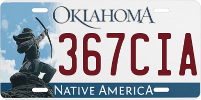 OK license plate 367CIA