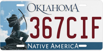 OK license plate 367CIF
