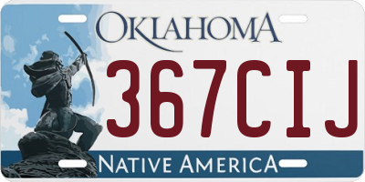 OK license plate 367CIJ