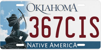 OK license plate 367CIS