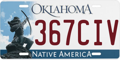 OK license plate 367CIV