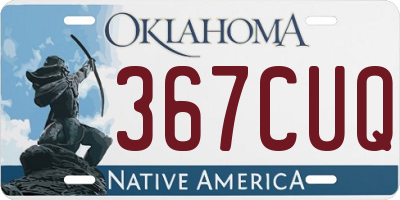 OK license plate 367CUQ