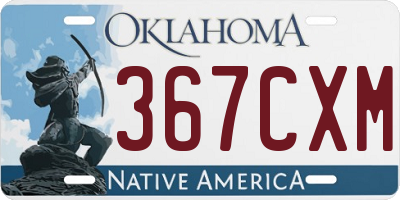 OK license plate 367CXM