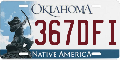 OK license plate 367DFI