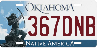 OK license plate 367DNB