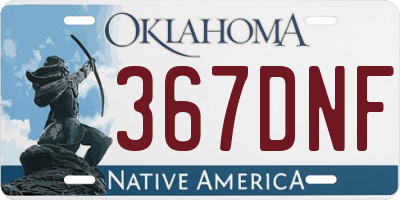 OK license plate 367DNF
