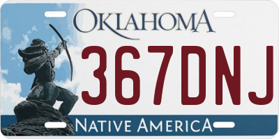 OK license plate 367DNJ
