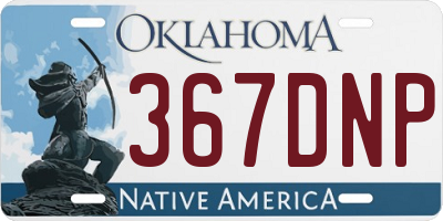 OK license plate 367DNP