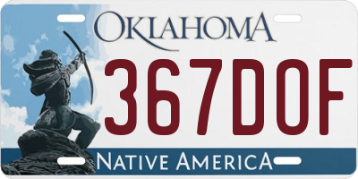 OK license plate 367DOF
