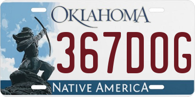 OK license plate 367DOG