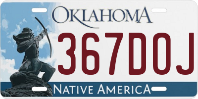 OK license plate 367DOJ