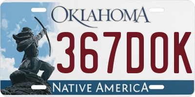 OK license plate 367DOK