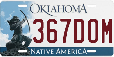 OK license plate 367DOM