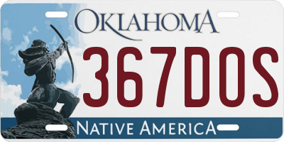 OK license plate 367DOS