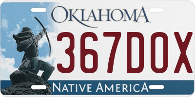 OK license plate 367DOX