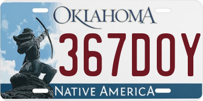 OK license plate 367DOY