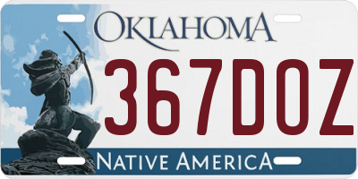 OK license plate 367DOZ