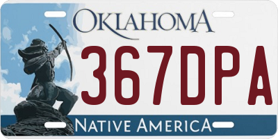OK license plate 367DPA