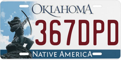 OK license plate 367DPD