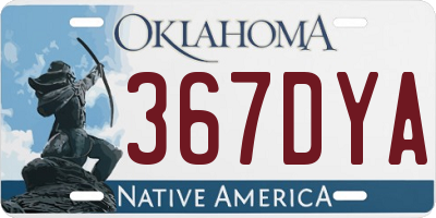 OK license plate 367DYA