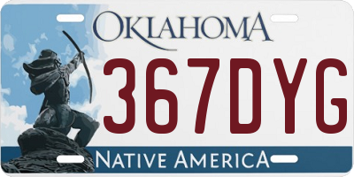 OK license plate 367DYG