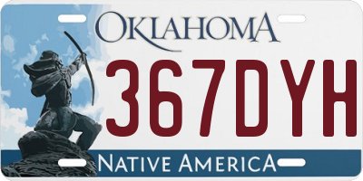 OK license plate 367DYH