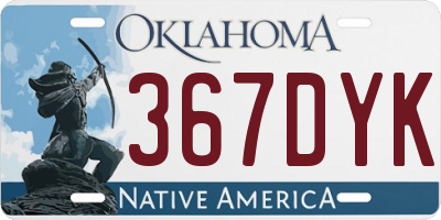 OK license plate 367DYK