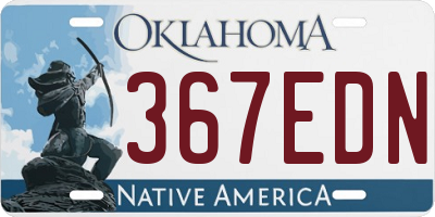 OK license plate 367EDN