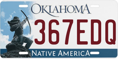 OK license plate 367EDQ